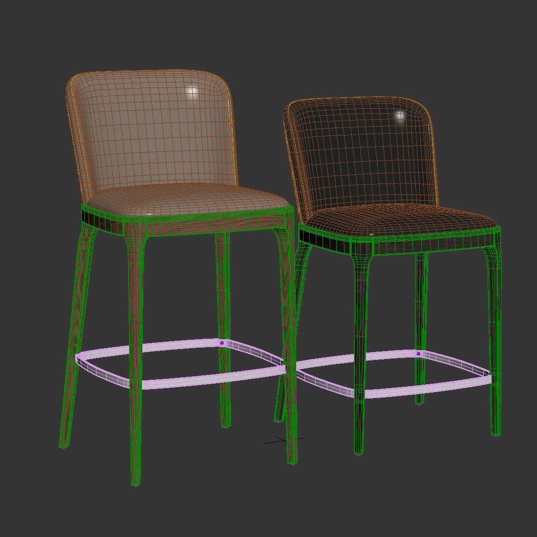 Cattelan Italia Magda couture stool 3D model_18