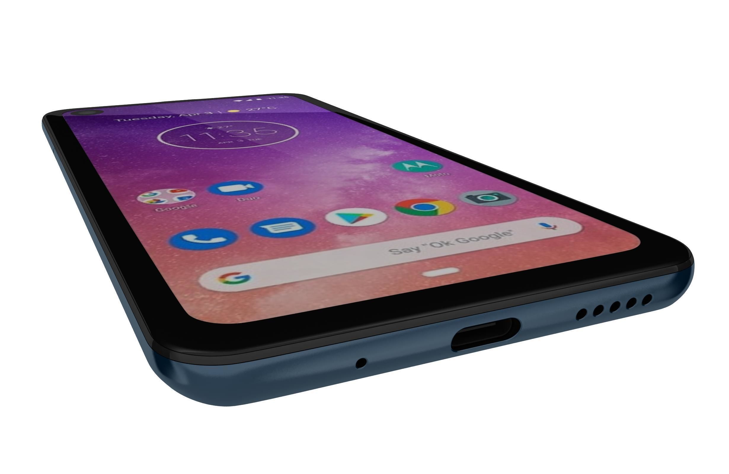 Motorola One Vision Sapphire gradient 3D model_8