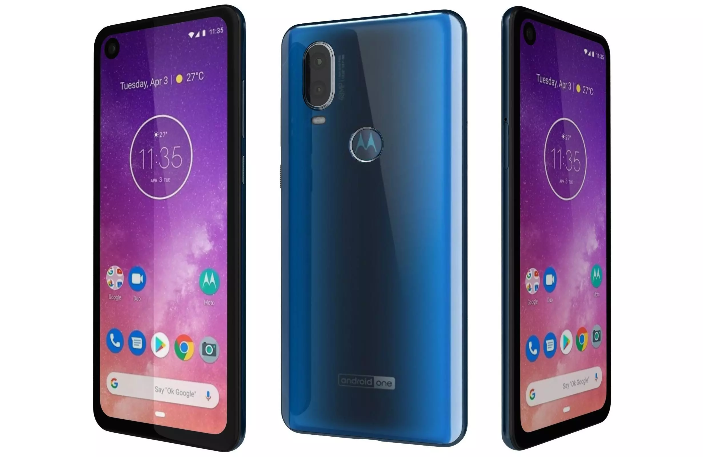 Motorola One Vision Sapphire gradient 3D model_0