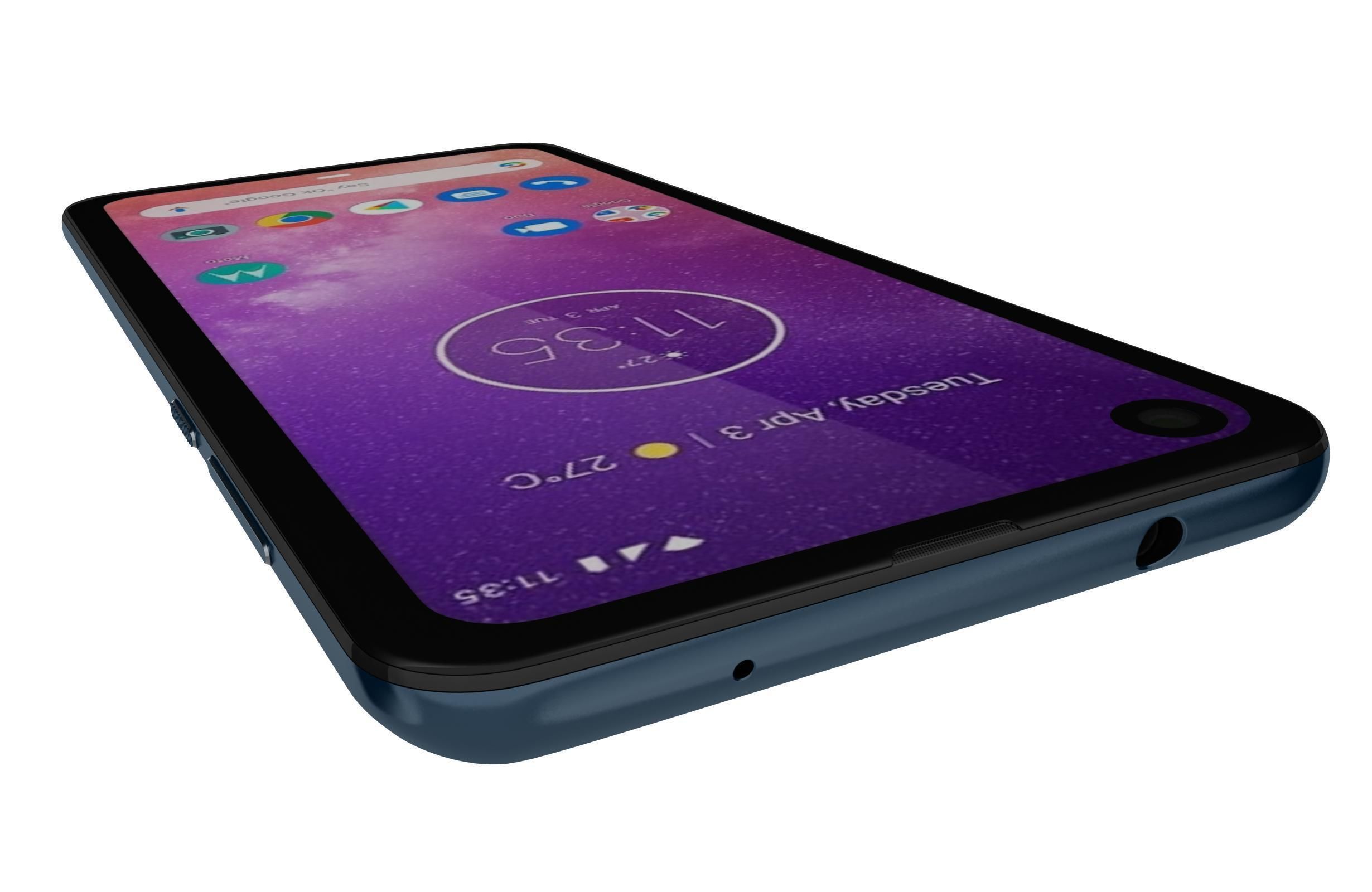 Motorola One Vision Sapphire gradient 3D model_9