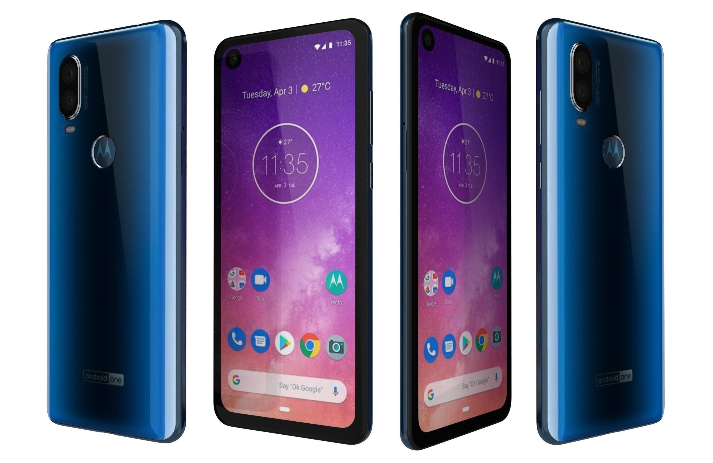 Motorola One Vision Sapphire gradient 3D model_1