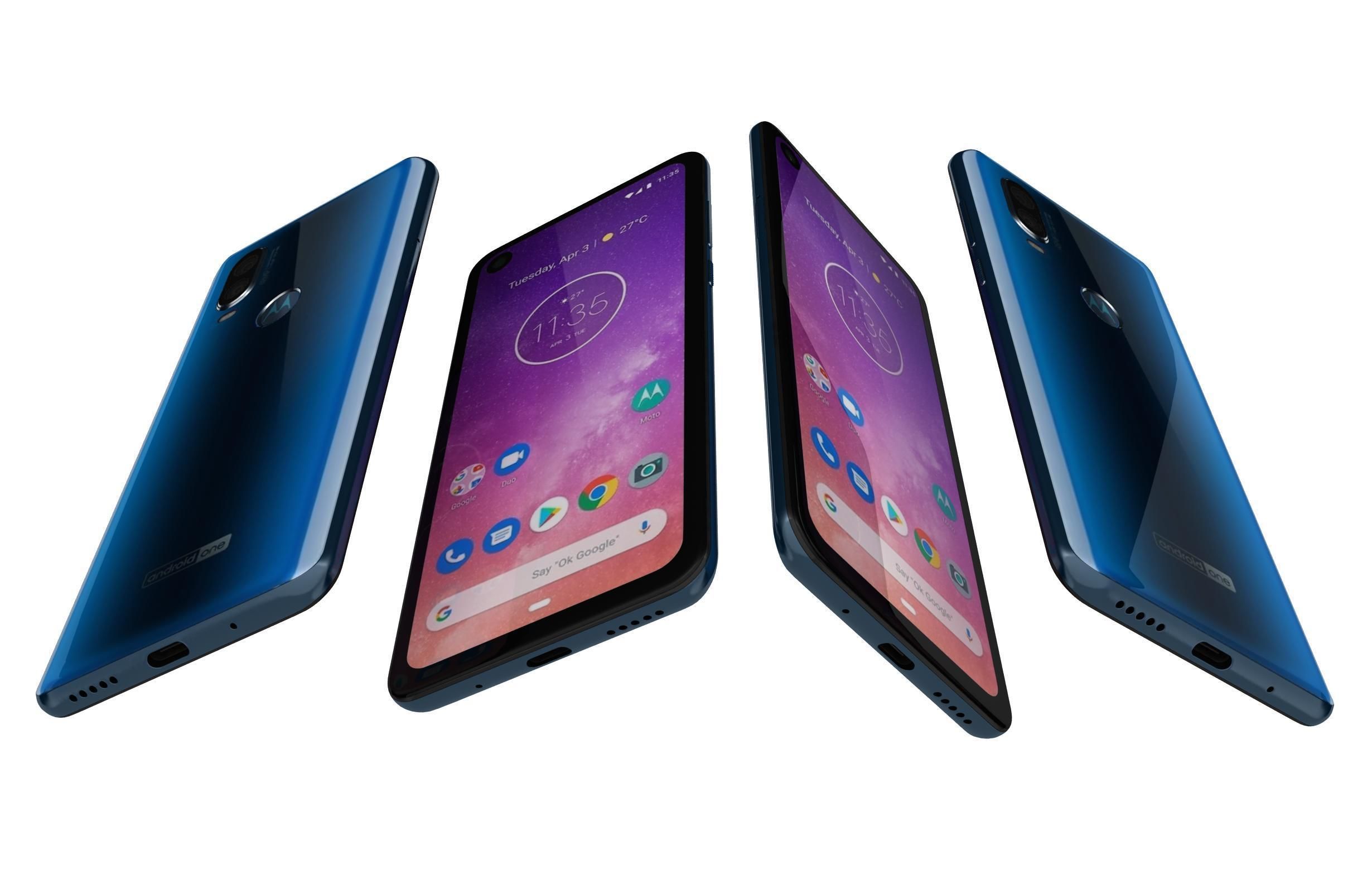 Motorola One Vision Sapphire gradient 3D model_3