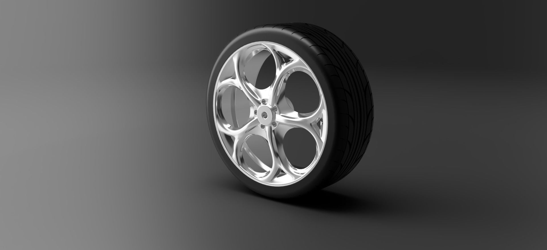 Wheel Alfa Romeo Rim Low-poly 3D model_1