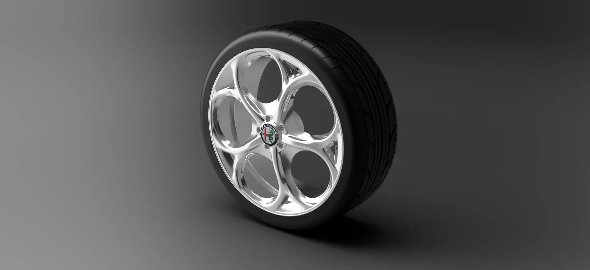 Wheel Alfa Romeo Rim Low-poly 3D model_0