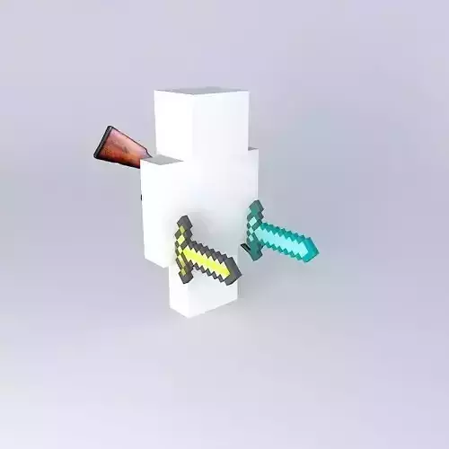 Herobrine minecraft character holding sword