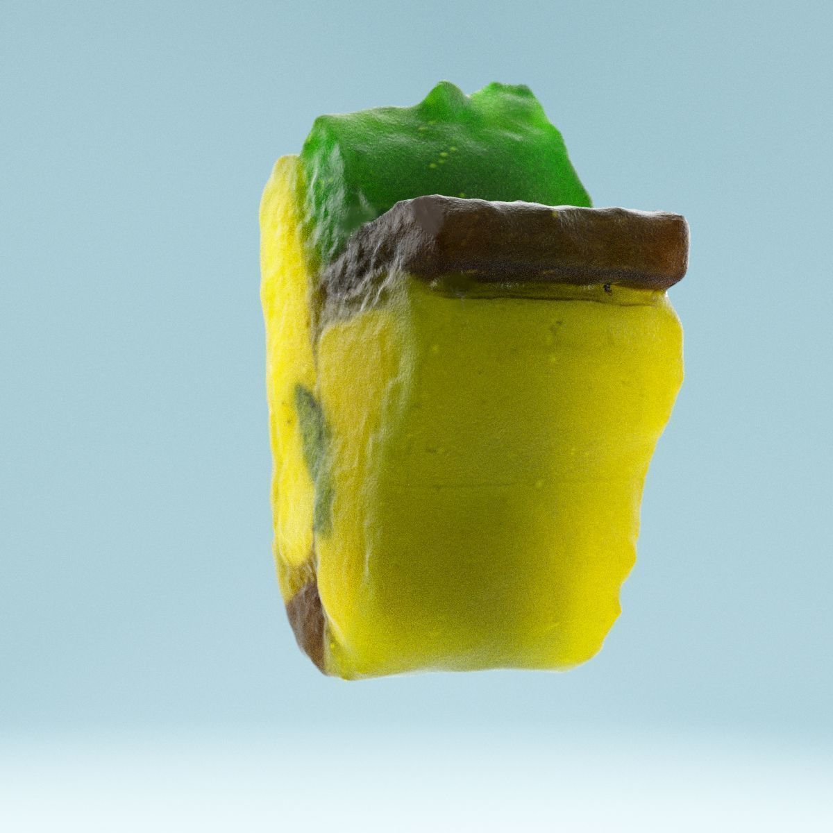 Apple piece of candy Low-poly 3D model_3
