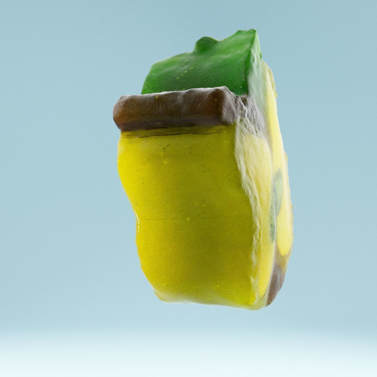 Apple piece of candy Low-poly 3D model_1