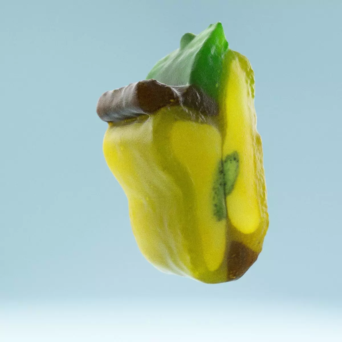 Apple piece of candy Low-poly 3D model_0