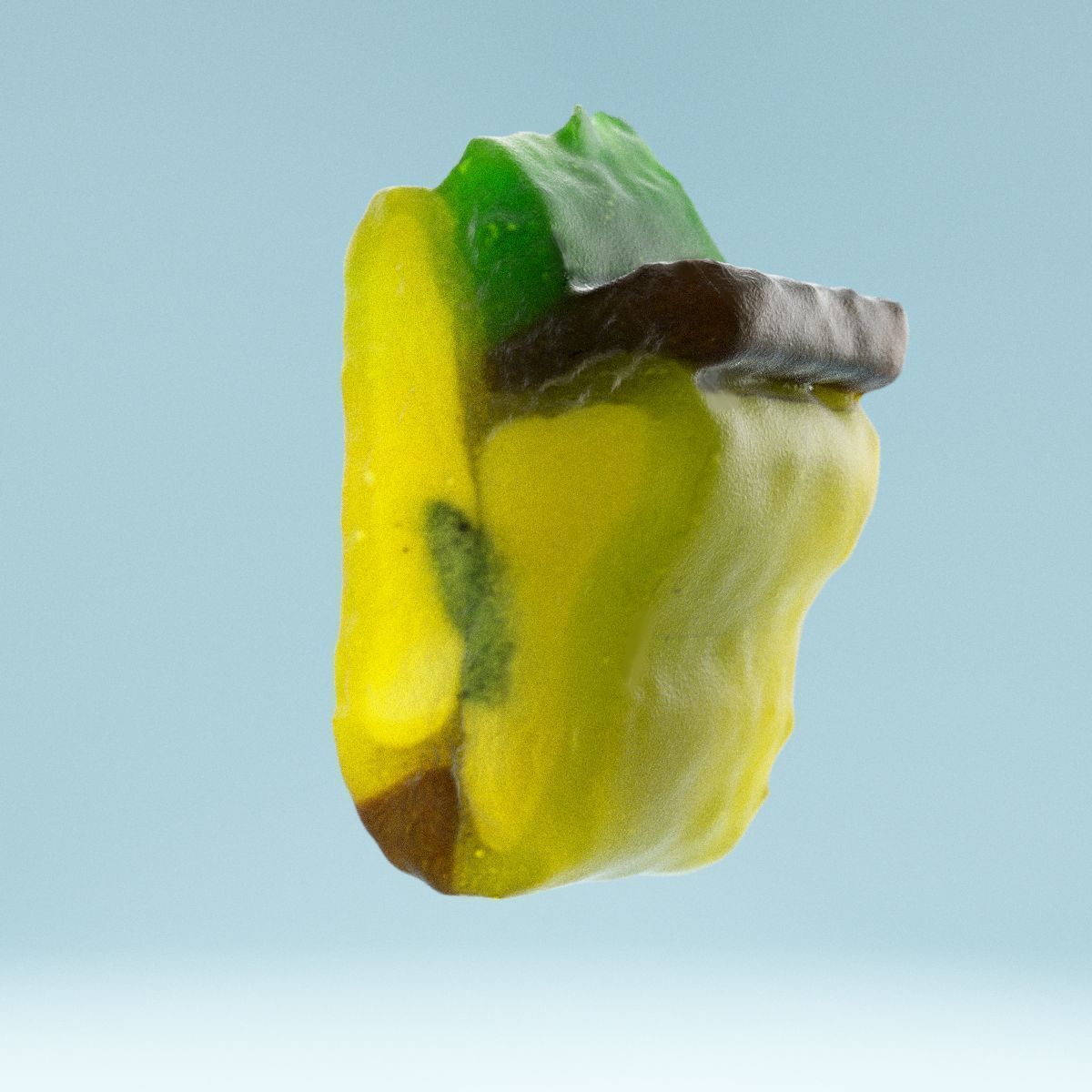 Apple piece of candy Low-poly 3D model_4