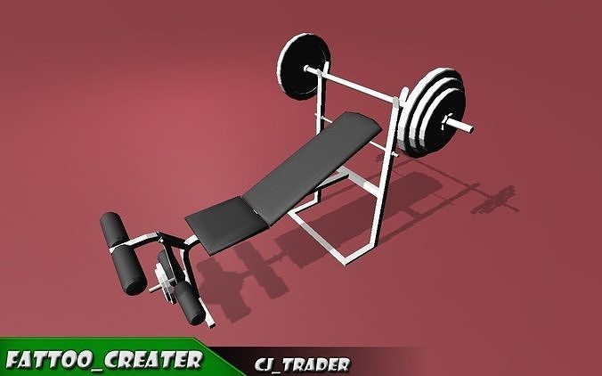 Chest Inclined Bench Gym Machine low poly Low-poly 3D model