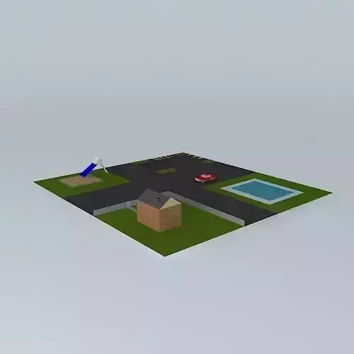 A Park house and car on grassy area