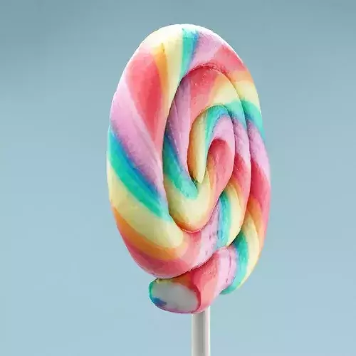 Lolly Lollipop Lick Stick Low-poly 3D model 3