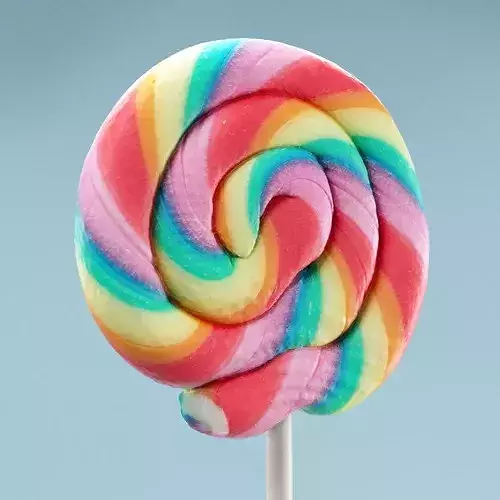 Lolly Lollipop Lick Stick Low-poly 3D model