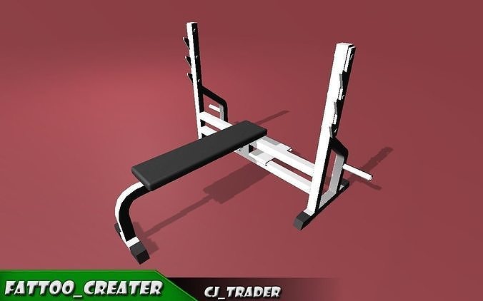 low poly Flat Weight Bench 3D model  Low-poly 3D model