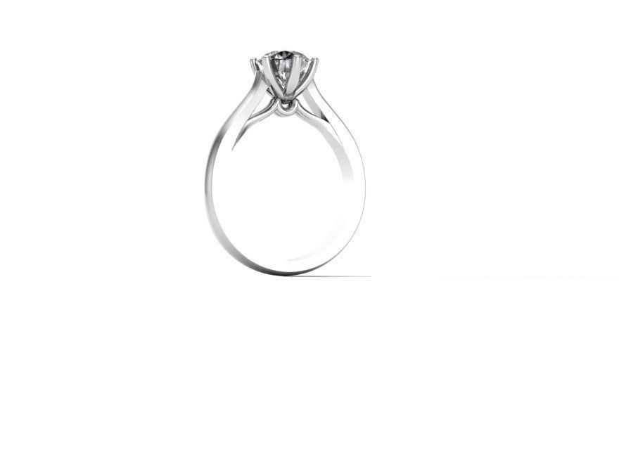 Julie solitaire ring size M  3D print model_4