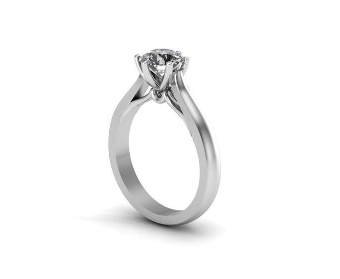 Julie solitaire ring size M  3D print model_3