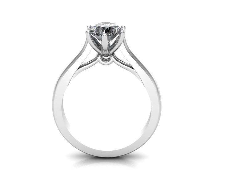 Julie solitaire ring size M  3D print model_2