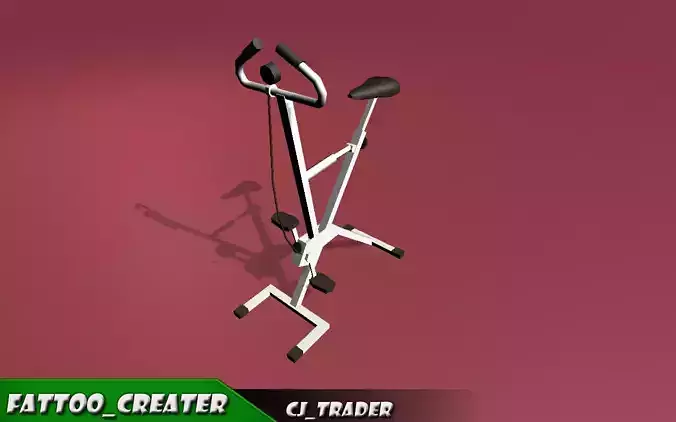 Gym cycle low poly 3D model