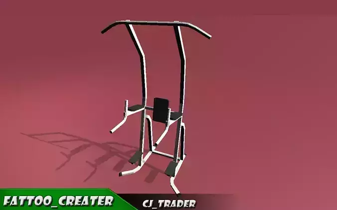 Gym Pull-Up Machine Low-poly 3D model