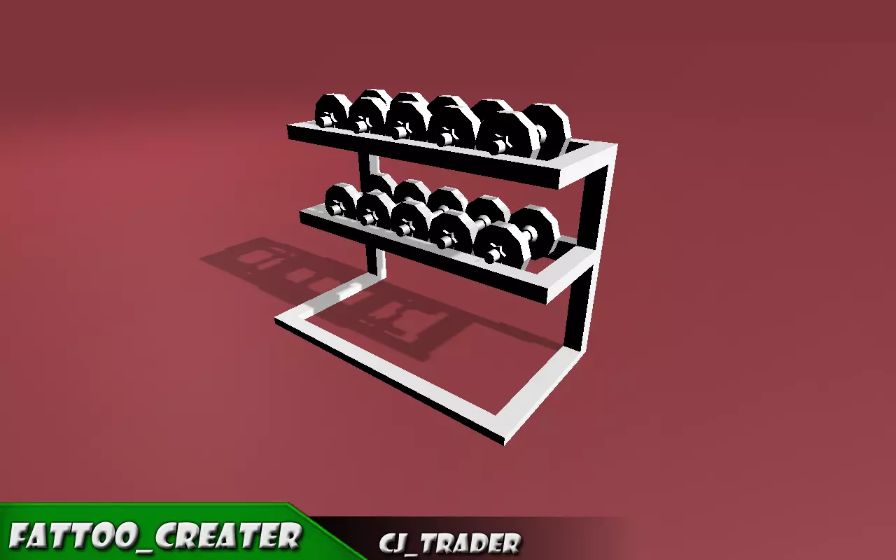 low poly dumble stand free 3d model Free low-poly 3D model