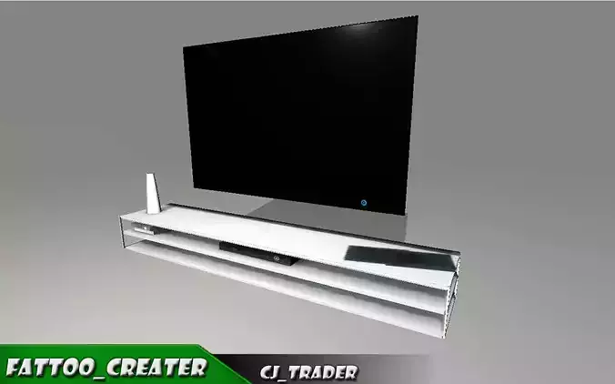 low poly tv stand 3D model