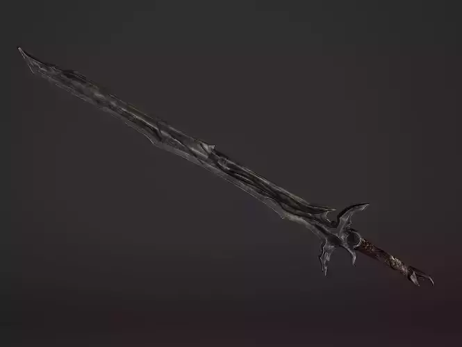 Old Long Elvish Sword Free low-poly 3D model