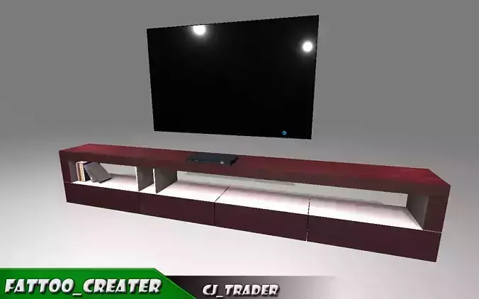 TV Cabinet Modern low poly 3d models