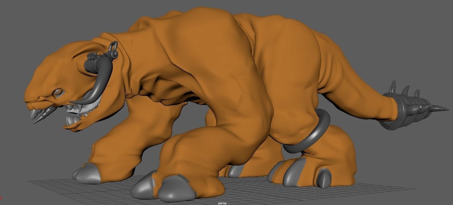 4 legged monster Rigged 3D model_3