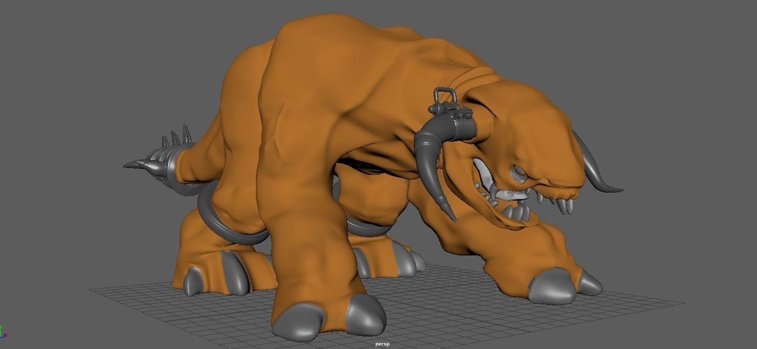4 legged monster Rigged 3D model_2