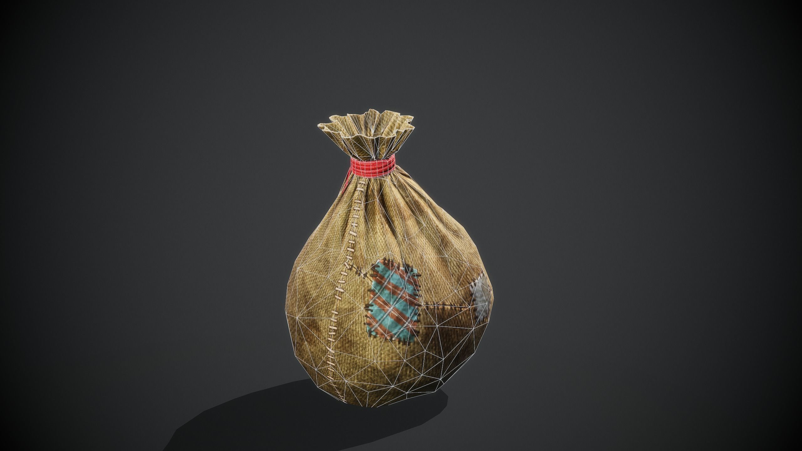 Bagful bag Low-poly 3D model_3