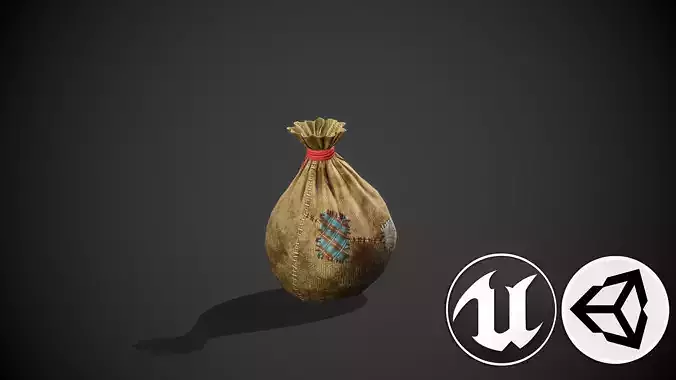 Bagful bag Low-poly 3D model
