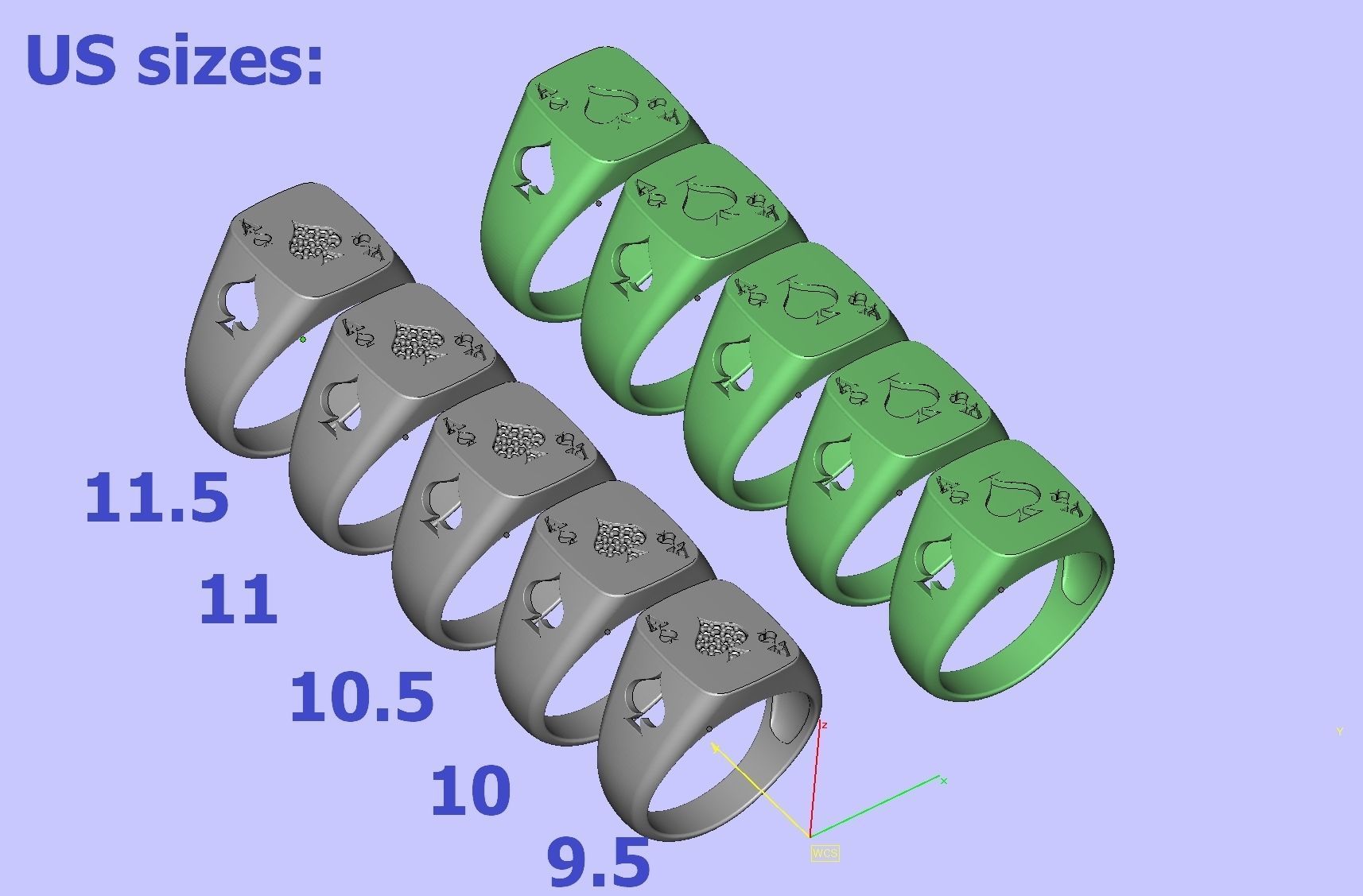 Ace Poker ring 3dmodel Enameled or with Diamonds 3D print model_13