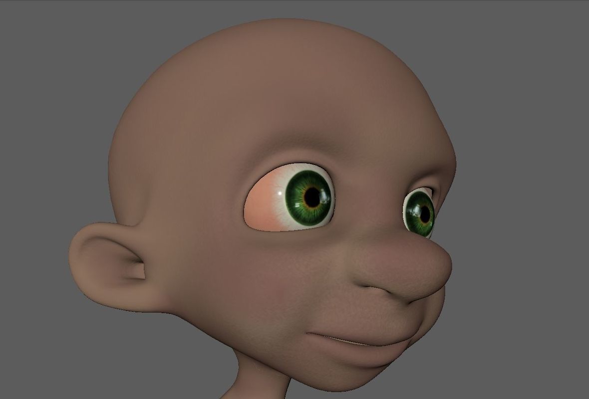 Hobbit Gollum character Rigged Maya Low-poly 3D model_3