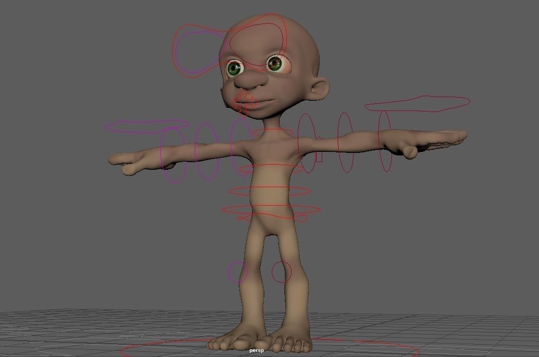 Hobbit Gollum character Rigged Maya Low-poly 3D model_2