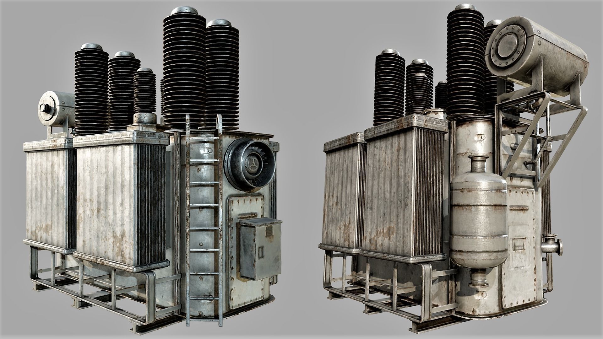 Old Rusty Transformer PBR Low-poly 3D model_1