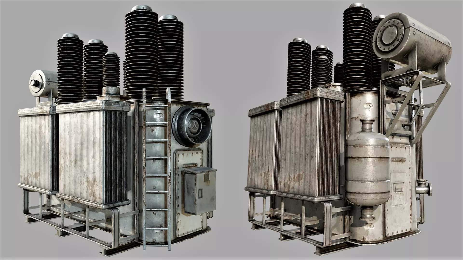 Old Rusty Transformer PBR Low-poly 3D model