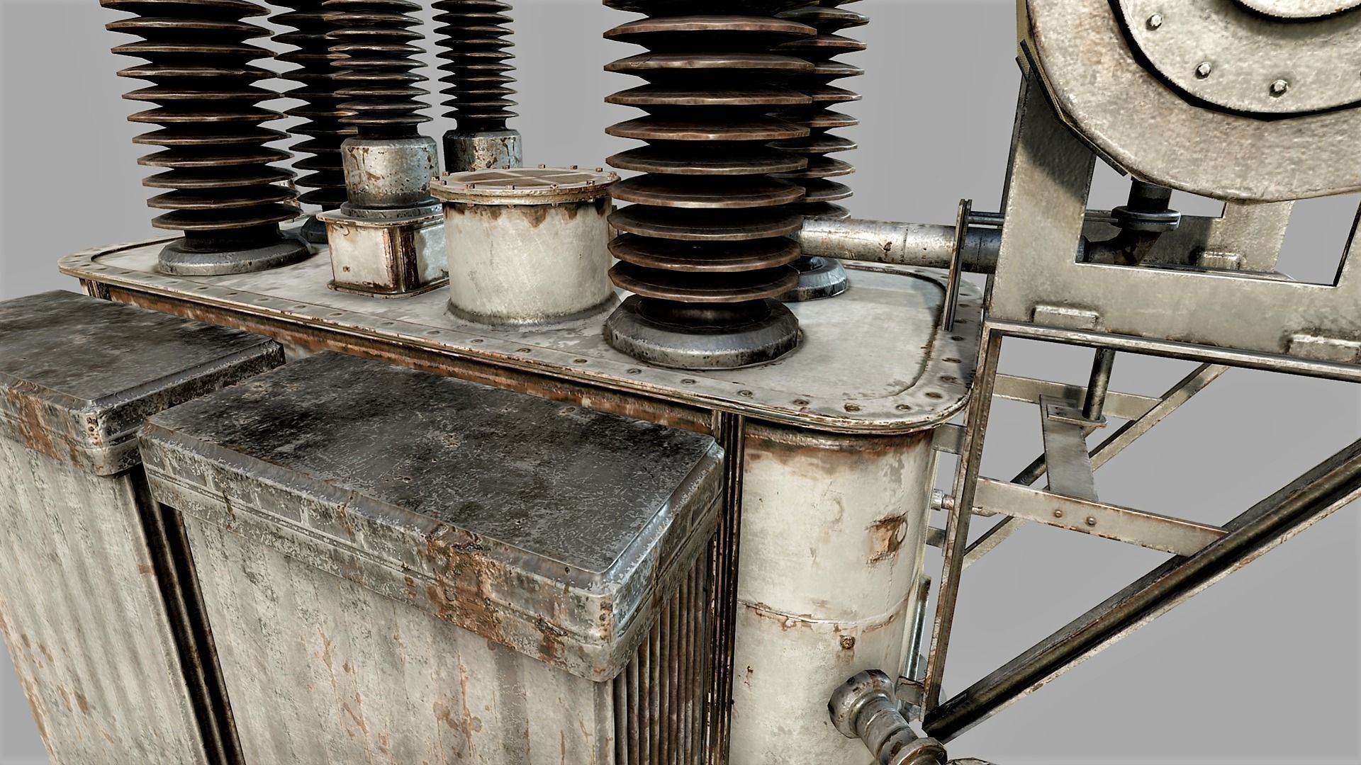 Old Rusty Transformer PBR Low-poly 3D model_2