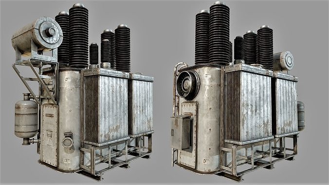 Old Rusty Transformer PBR Low-poly 3D model