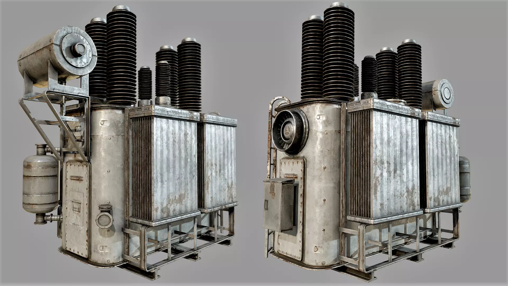 Old Rusty Transformer PBR Low-poly 3D model_0