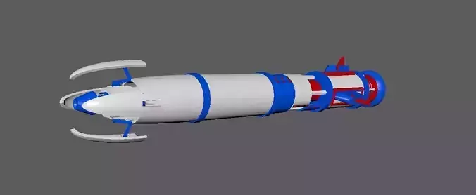 Rocket missile rigged maya