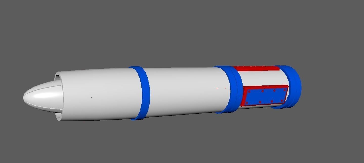 Rocket missile rigged maya 3D model_5