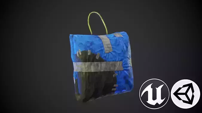 Package bag Low-poly 3D model