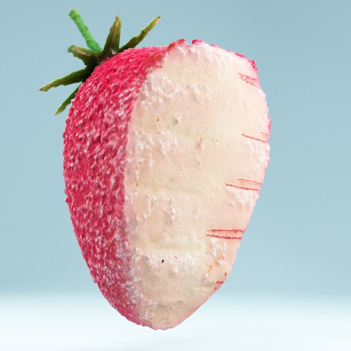 Sugar Strawberry Low-poly 3D model_4