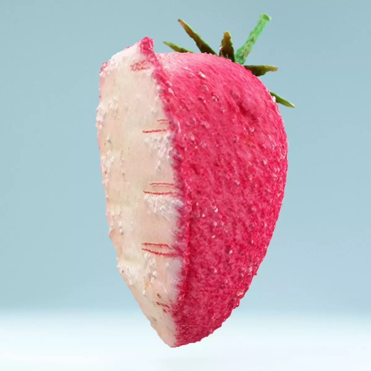 Sugar Strawberry Low-poly 3D model_0