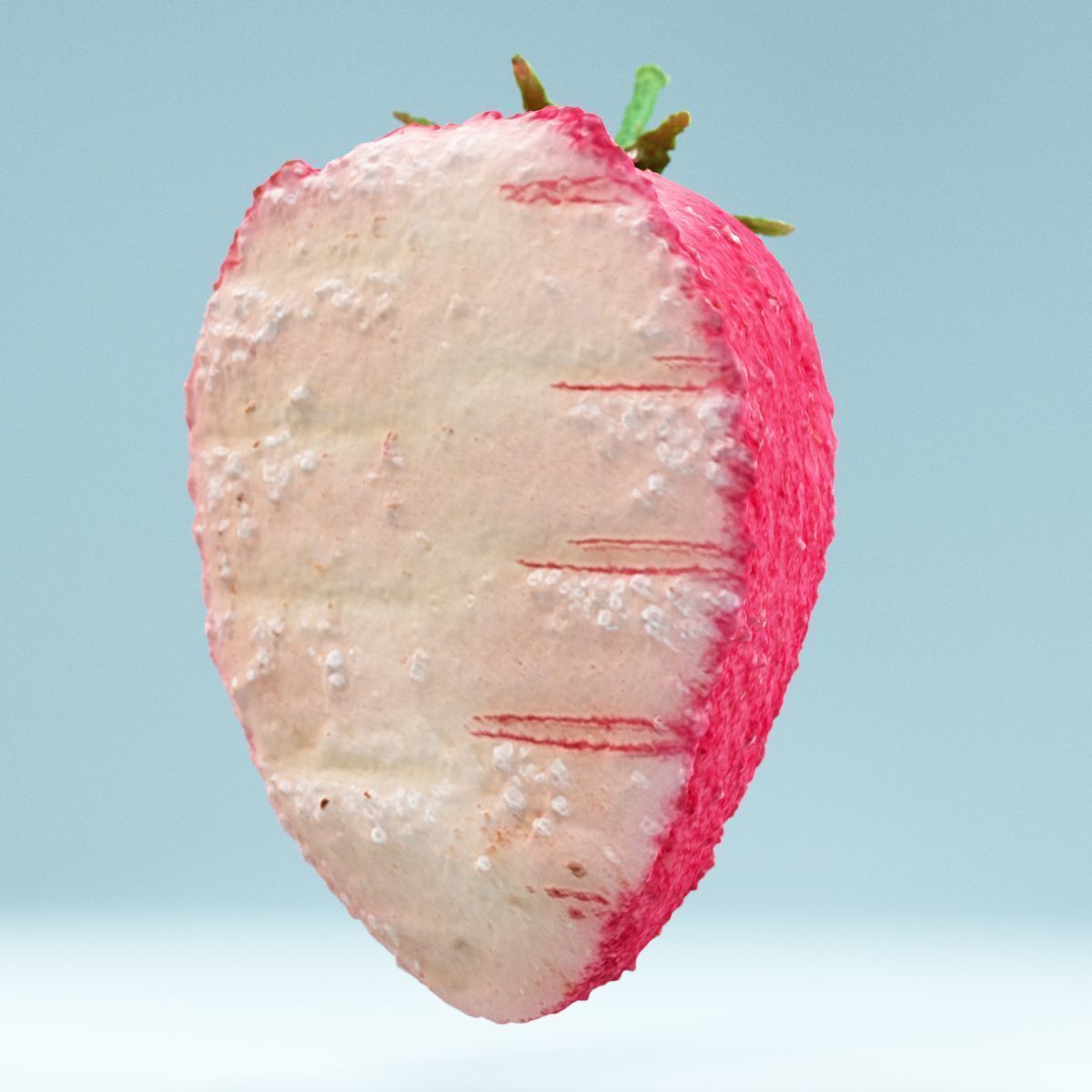 Sugar Strawberry Low-poly 3D model_1