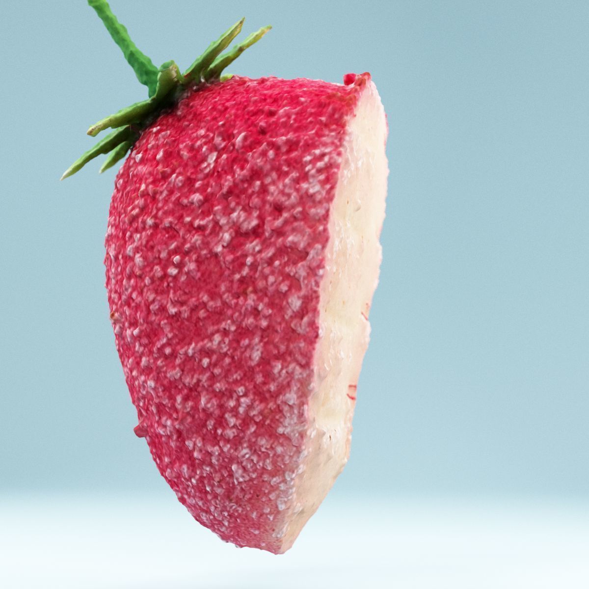 Sugar Strawberry Low-poly 3D model_5