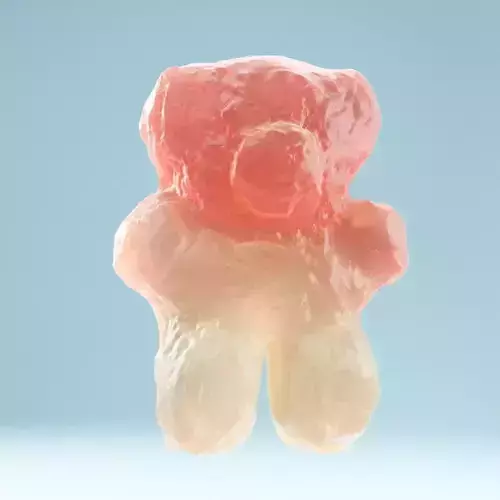 Pink Gummy Bear Low-poly 3D model