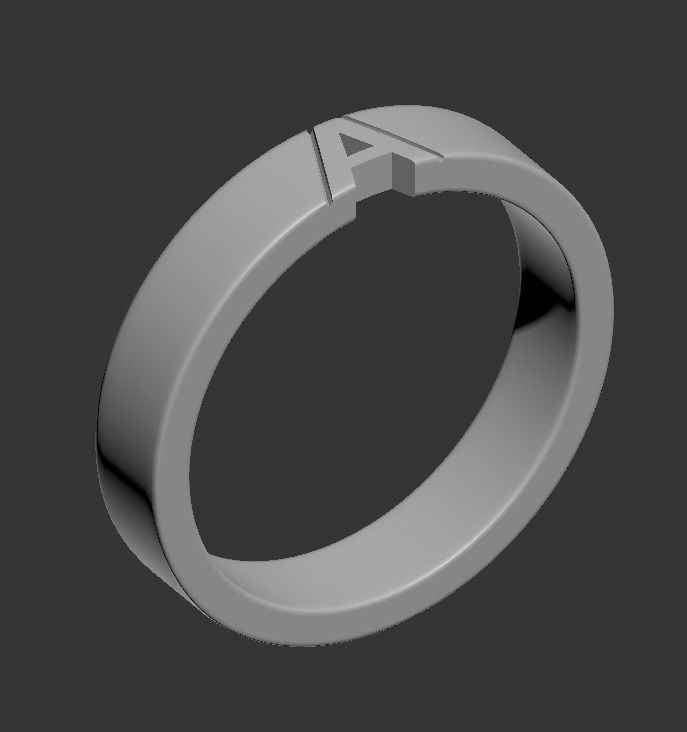 110119 R Usual classic rings with letters  3D print model_13