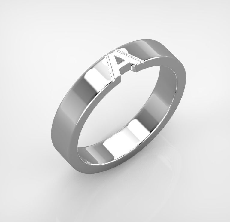 110119 R Usual classic rings with letters  3D print model_4