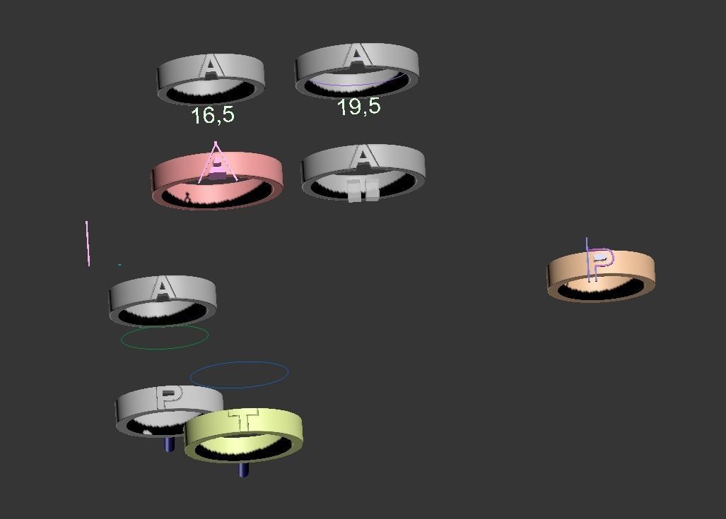 110119 R Usual classic rings with letters  3D print model_18